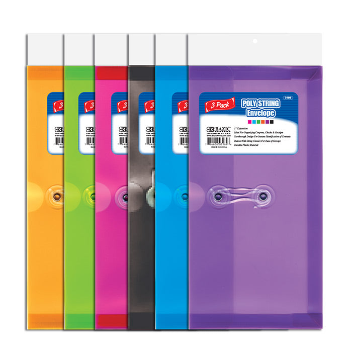 Coupon / Check Size Poly String Envelope (3/Pack)