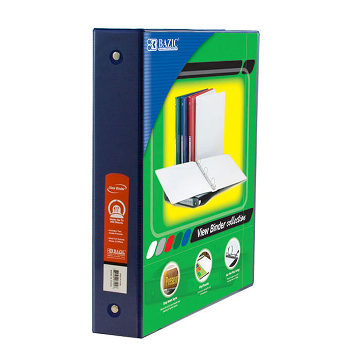 1.5" Blue 3-Ring View Binder w/2-Pockets