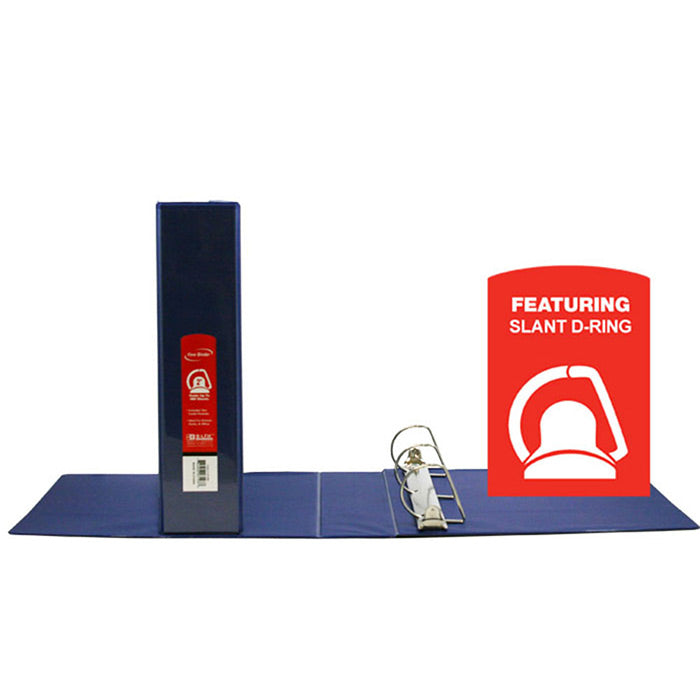 2" Blue Slant D-Ring View Binder w/ 2 Pockets