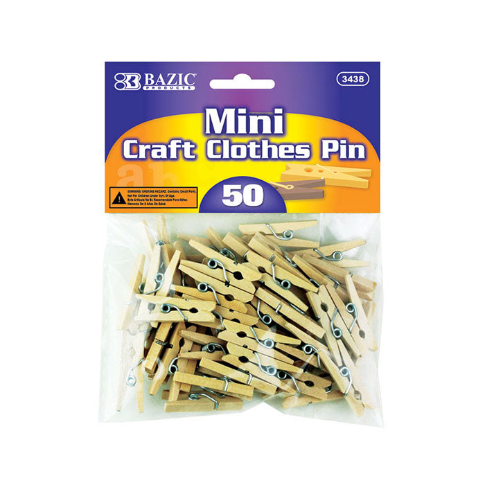 Mini Natural Clothes Pin (50/Pack)