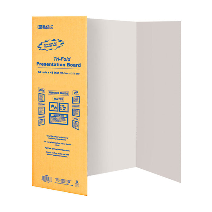 36" X 48" White Tri-Fold Corrugated Presentation Board