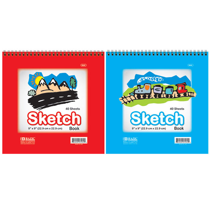40 Ct. 9" X 9" Top Bound Spiral Premium Sketch Book