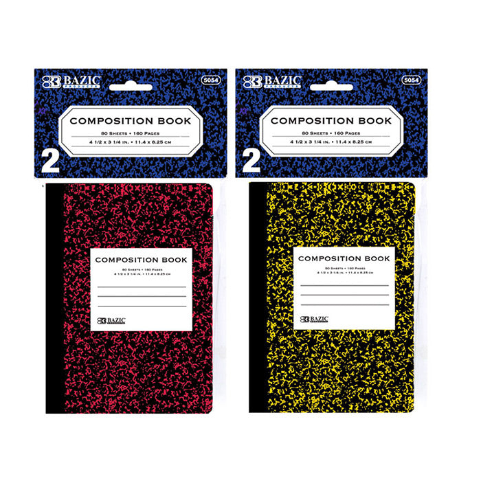 80 Ct. 4.5" X 3.25" Mini Marble Composition Book (2/Pack)