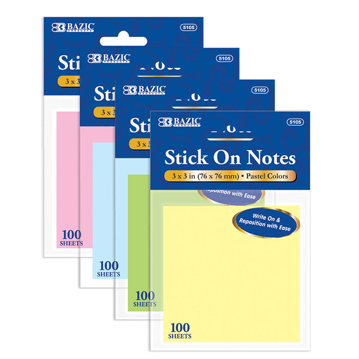 100 Ct. 3" X 3" Stick On Note