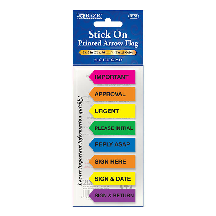 20 Ct. 0.5" X 1.7" Printed Arrow Flags (8/Pack)