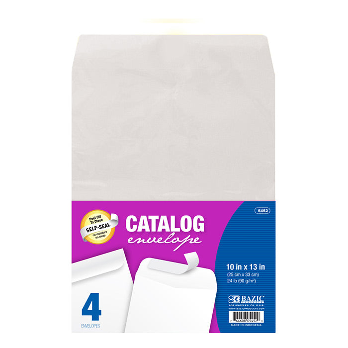 10" X 13" Self-Seal White Catalog Envelope (4/Pack)