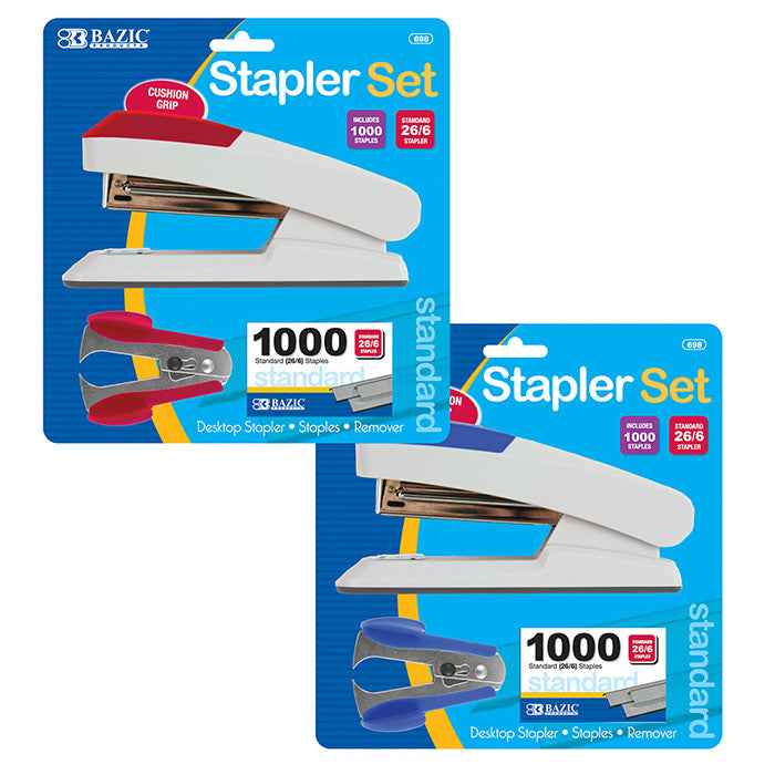 Comfort Grip Desktop Stapler Set