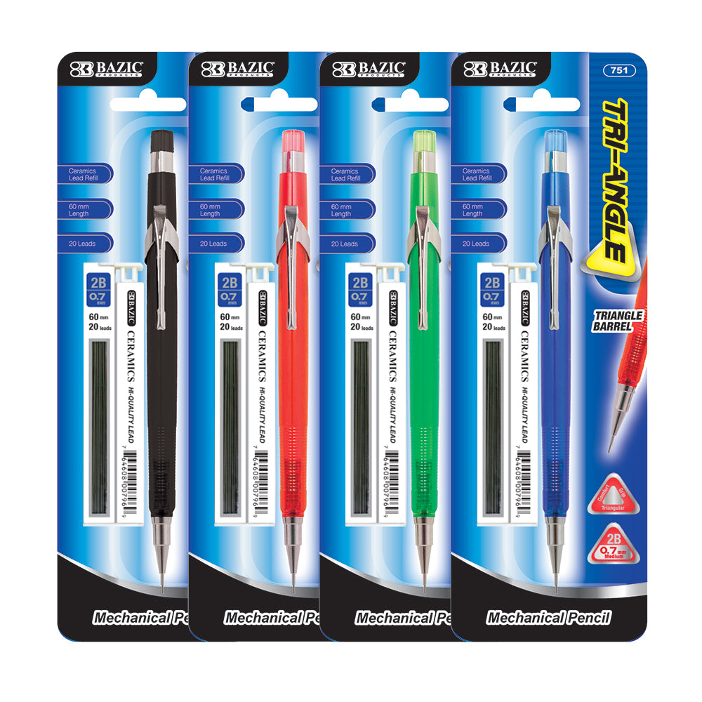 0.7 Mm Triangle Mechanical Pencil w/ Ceramics High-Quality Lead