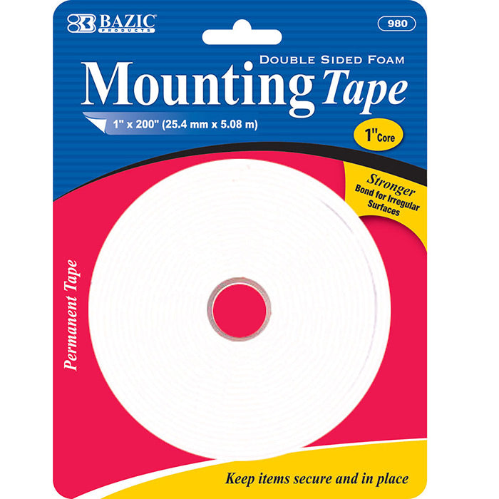 1" X 200" Double Sided Foam Mounting Tape