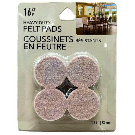 16 Count 1.3" Tan Felt Anti Skid Furniture Pads