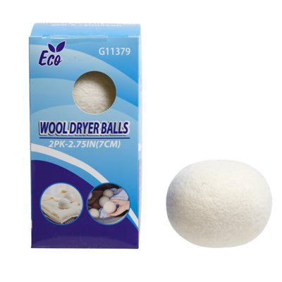 Dryer Ball Wool 2pk  3in Cleaning Window Box