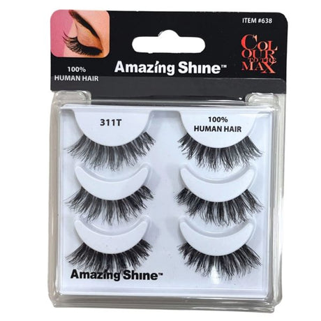 Amazing Shine Colour To The Max 3 Pair 100% Human Hair Eyelash Set in Style 311T