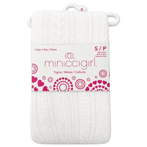 Miniccigirl Youth Cable Tights White in Size S