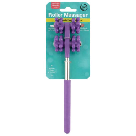 Telescopic Handheld Roller Massager with Rotating Beads
