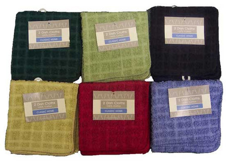 Terry Solid Yarn Dyed Dishcloth 2-Packs