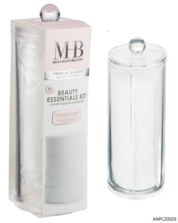 MHB (Must Have Beuaty) Premium 65 PC.Make-Up Pads w/ Beauty Essential Organizer