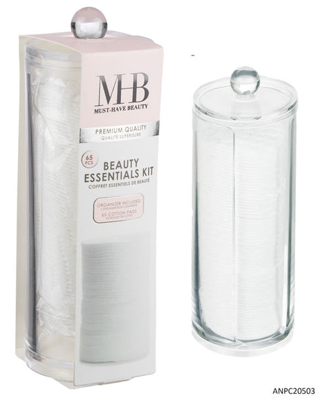 MHB (Must Have Beuaty) Premium 65 PC.Make-Up Pads w/ Beauty Essential Organizer