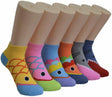 Women's Low Cut Novelty Socks - Fish & Shark Print - Size 9-11