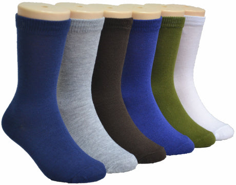 Boy's & Girl's Novelty Crew Socks - Solid Colors - 3-Pair Packs - Sizes 4-6
