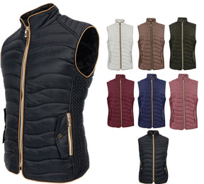 Women's 20D Insulated Nylon Puffer Vest w/ Sherpa Lining & Zipper