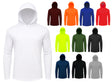 Men's Hooded Active Performance Micro-Mesh Long Sleeve Pullover T-Shirts