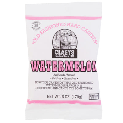 Claeys Old Fashioned Hard Candies Watermelon 6 Oz Peg Bag