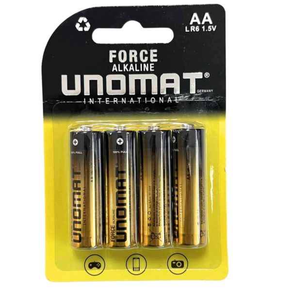 Unomat 4 Pack AA Alkaline Batteries