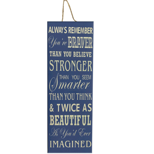Blue "Always Remember" Wall Canvas Decor