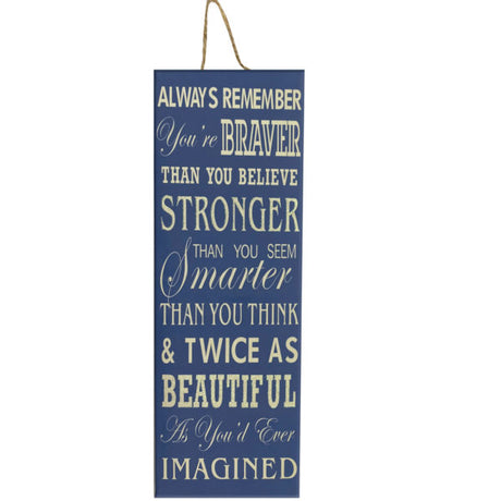 Blue "Always Remember" Wall Canvas Decor