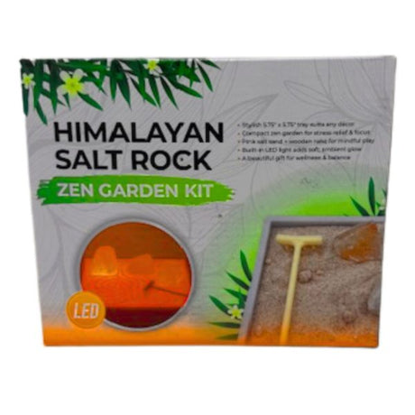 5.75 x 5.75" Himalayan Salt Rock Zen Garden Kit with Light and Accessories