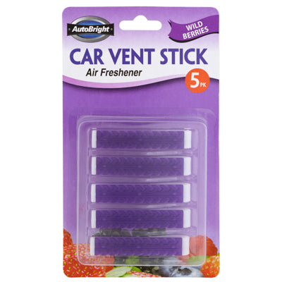 Air Freshener Wild Berries Car Vent Stick 5pk Carded