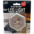 Hexagon Puck Light Stick On LED Push Light Night Battery Operated