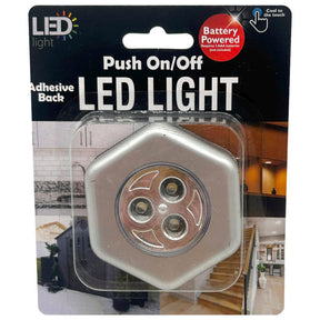 Hexagon Puck Light Stick On LED Push Light Night Battery Operated