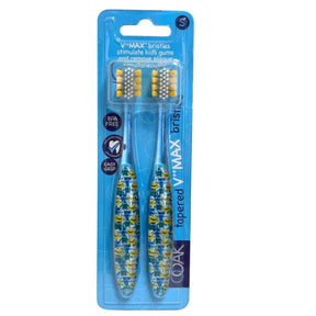 Two Pack V Max Kids Toothbrushes with Happy Monster Design