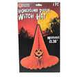Red Halloween Witch Hat Honeycomb Paper Hanging Decoration with Pumpkin Design