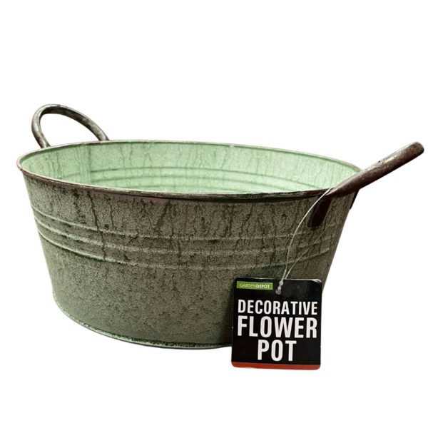 Metal Flower Pot with Handles