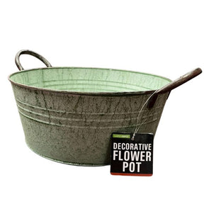 Metal Flower Pot with Handles