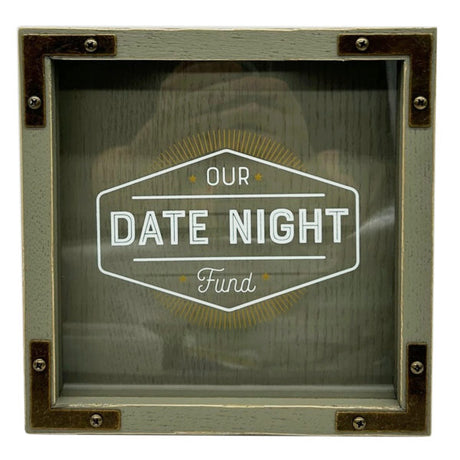 8"x8" Decorative Our Date Night Fund Box Decor Bank