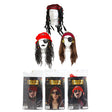 Pirate Wig 3ast Hair/bandana/braids 19.5inl Hair Piratepb/illus Insert Card