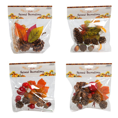 Harvest Decor 4 Asst Vase Filler/ Scatter Pinecone/ Mushroom/ Pumpkin/ Leaf Pbh