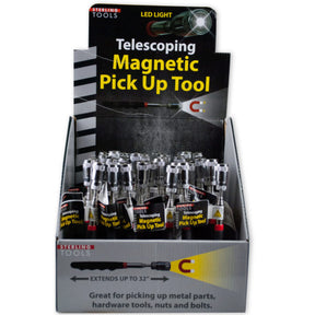 Telescoping Magnetic Pick Up Tool with LED Light Countertop