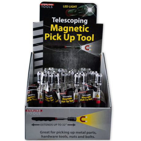 Telescoping Magnetic Pick Up Tool with LED Light Countertop