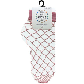 Legale 1 Pair Mesh Anklet Large Fishnet Blush Ladies Shoe Size 4-10