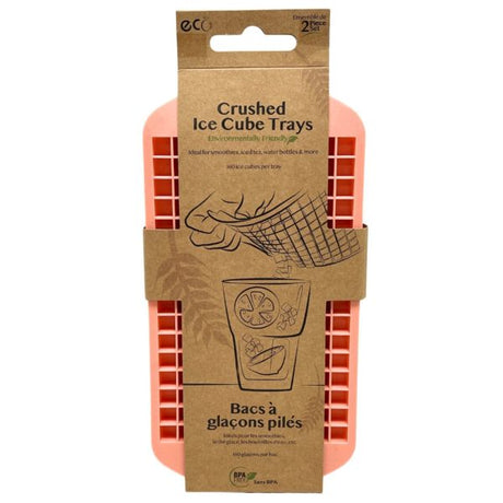 ECO Set of 2 Silicone Crushed Ice Cube Trays in Orange