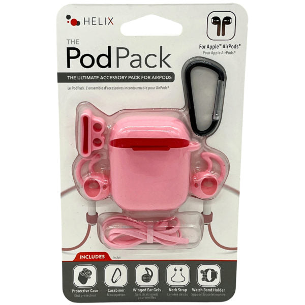 Helix Pink 5-In-1 Podpack Airpod Accessory Kit Pink