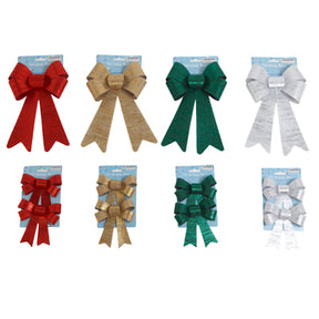 Bow Brushed Look Pvc 2pk 4x5 1pk 6x10 4ast Clrs Xm/tcd
