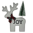 Rustic Wooden Block Reindeer Tabletop Decor with 'JOY'