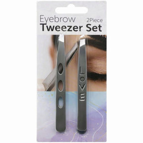 2 Pack Angled Beauty Eyebrow Tweezer Set