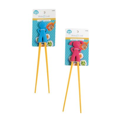Chopsticks Novelty Training 2ast Styles Melamine Sticks W/silicone Head Ea/tcd