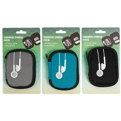 Earbud Storage Pouch Neoprene 3.15x4.15in 3ast Colors Tcd Holds Earphones/charger/etc